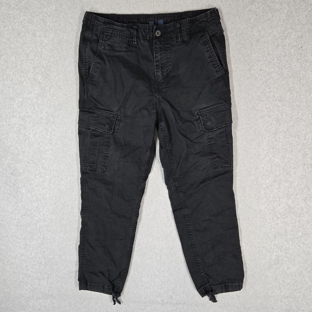 American Eagle Outfitters Men Pants 32X30 Black Cargo Y2K  Flex Slim Lived In